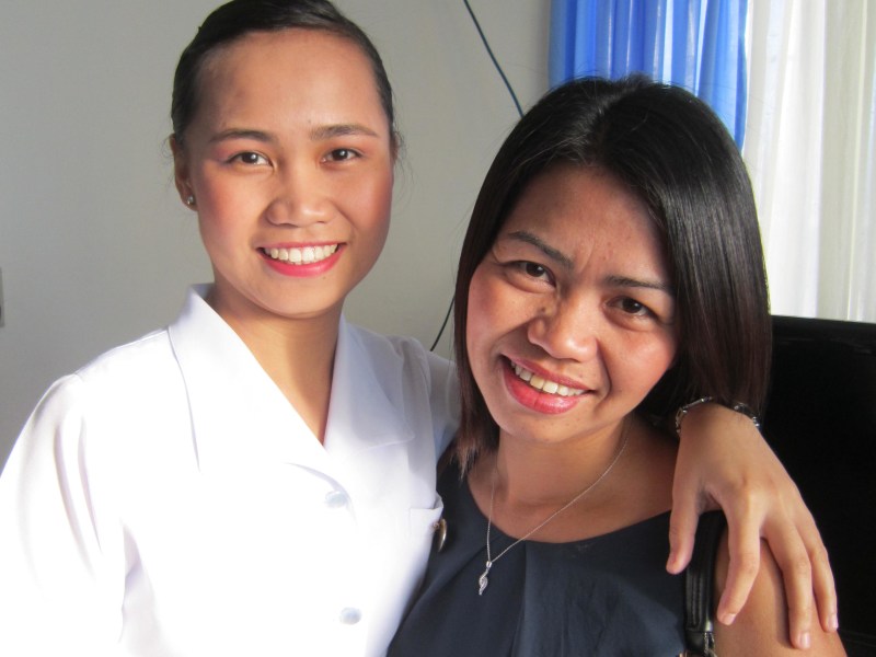 2013 Marielle and Tess at Marielle's nursing graduation