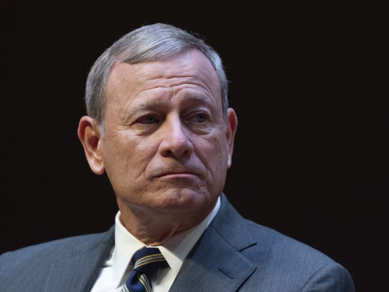 John Roberts, Chief Justice of the U.S. Supreme Court, speaks during lecture to the Georgetown Law School graduating class of 2025, in Washington, Monday, May 12, 2025.