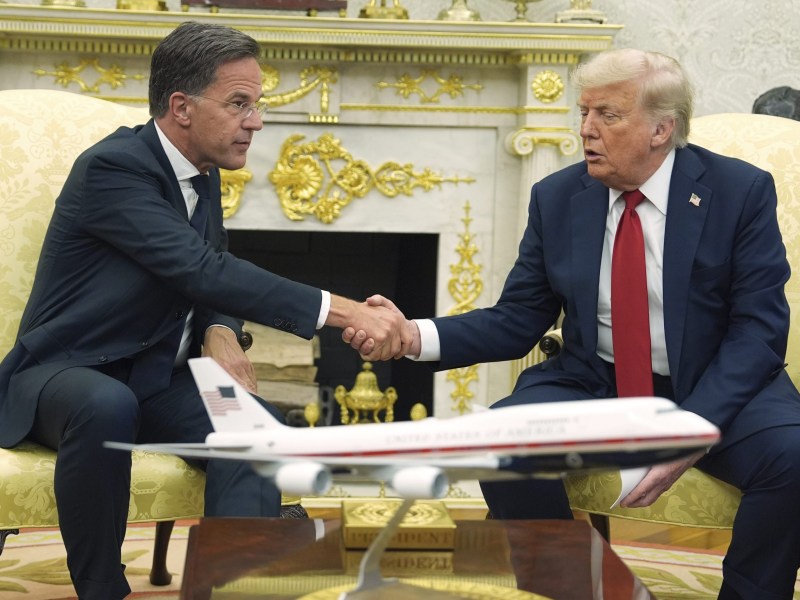 Dramatic Shift in Trump's Thinking. The president has make a dramatic shift since he tormented Ukraine President Volodymyr Zelensky in the Oval Office this winter. Here is the president on Monday, July 14, shaking hands with NATO Secretary General Mark Rutte and signing off on weapons shipments from NATO allies to Ukraine.