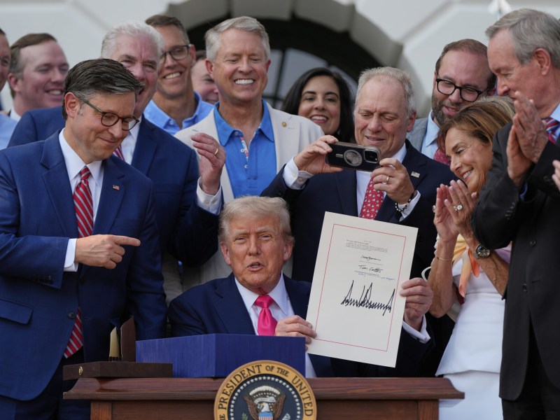 Trump is seen signing the bill that could break the economy because of its huge budget deficits