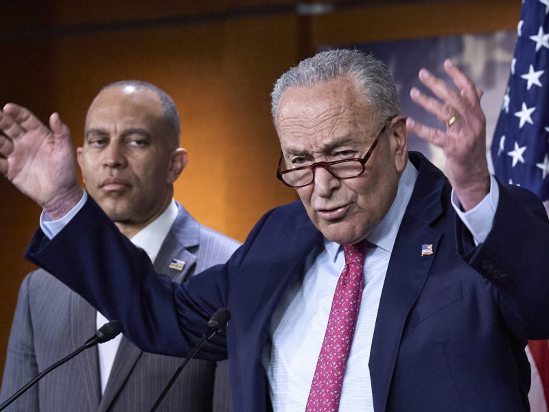 Democrats' Government Shutdown Strategy: Senate Minority Leader Chuck Schumer, D-N.Y., and House Minority Leader Hakeem Jeffries, D-N.Y., left, are gambling with government shutdown brinkmanship. But Trump’s plan for mass federal layoffs is proof he won’t negotiate in good faith, and the Democrats need to walk away.