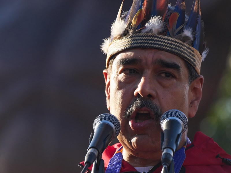 Venezuela. Presideint Nicolas Maduro on indigenous peoples day