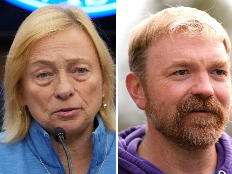 Janet Mills and Graham Platner, rivals in Maine’s Democratic Senate primary.