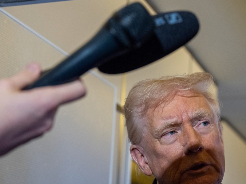 Affordability: President Donald Trump speaks with reporters while in flight on Air Force One from his Mar-a-Lago estate in Palm Beach, Fla., to Joint Base Andrews, Sunday, Nov. 30, 2025.