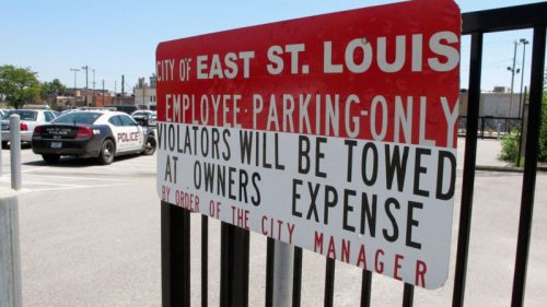 In 2010, East St. Louis’ police department laid off 30 percent of its police force. The city still struggles to adequately staff the city’s streets.