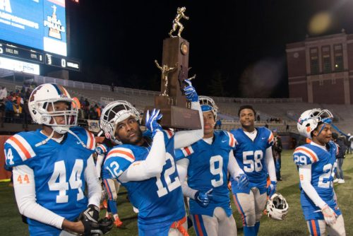 East St. Louis High School won Illinois’ Class 7A high school football championship in 2016. Locals hope the city will be able to match its academic prowess with its legacy of athletic glory.