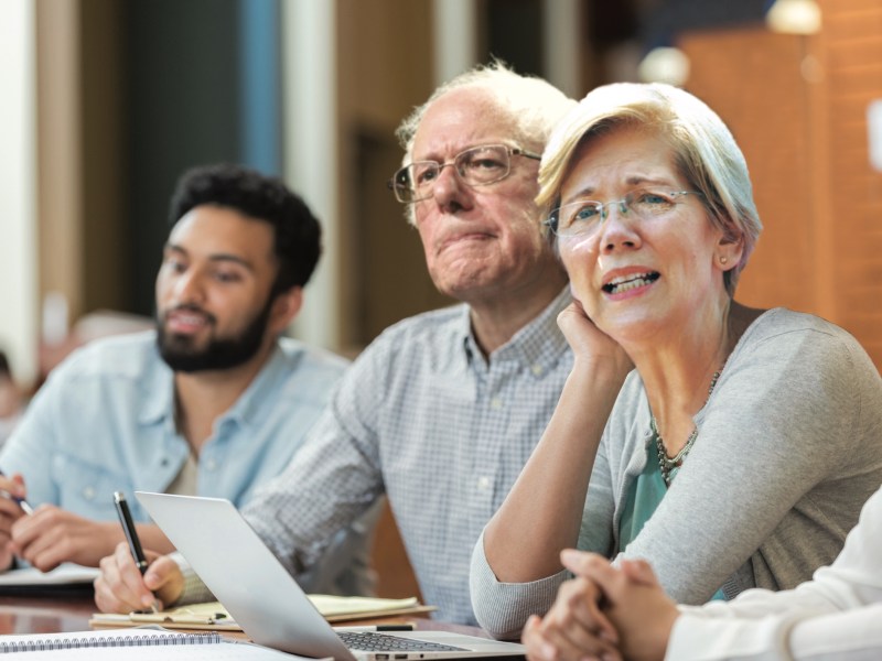 Young woman enjoys exciting university lecture